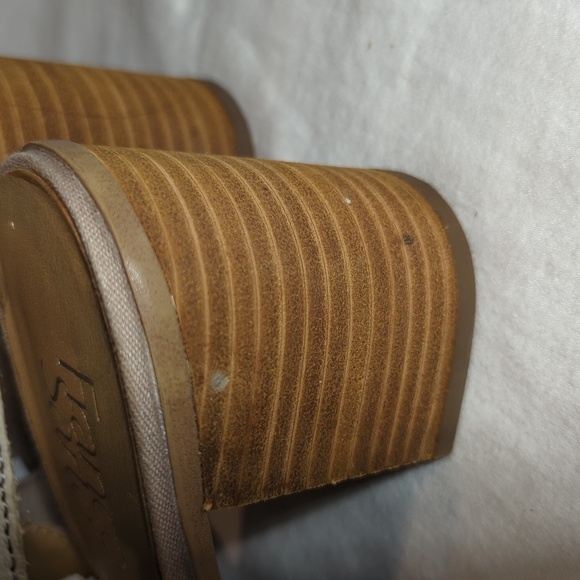 Franco Sarto HELIX Nubuck Leather Block Heel Peep Toe Sandals Size 9.5 - Picture 6 of 9